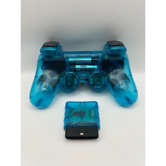 Playstation 2 Clear Blue Remote Wireless Controller - Picture 2 of 3